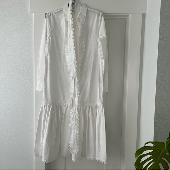 Tory Burch Scalloped Cotton Shirt Dress NWT - Picture 4 of 9
